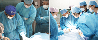 他クリニックのドクターに、脂肪吸引の技術指導を実施